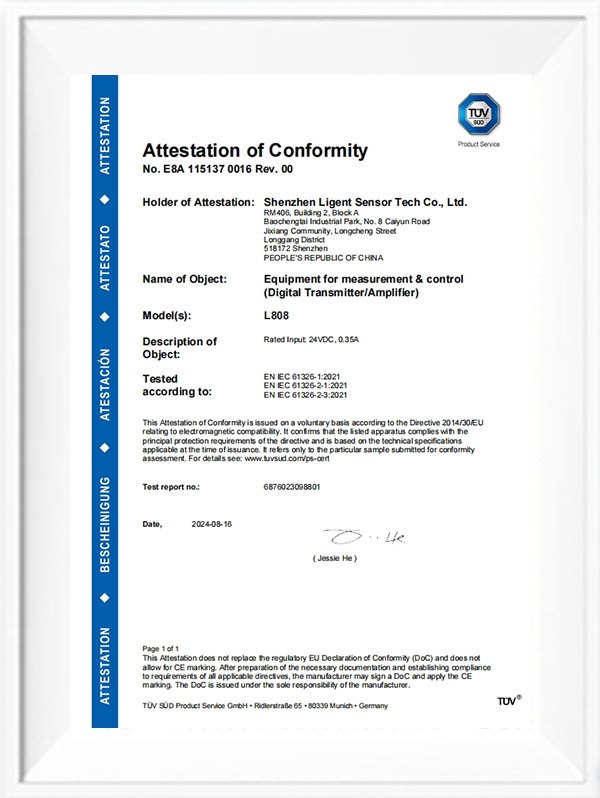 L808 CE-EMC certificate