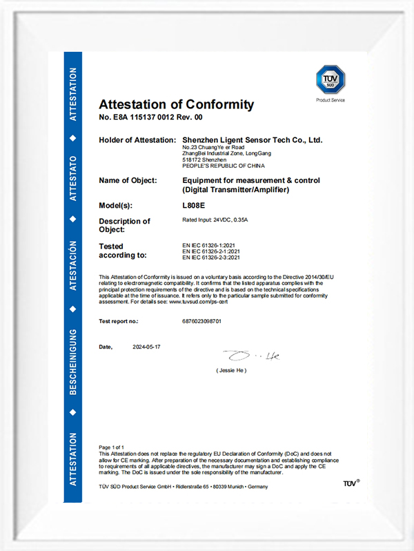 L808E CE-EMC certificate