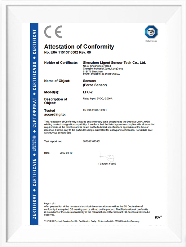LFC-2 CE-EMC certificate