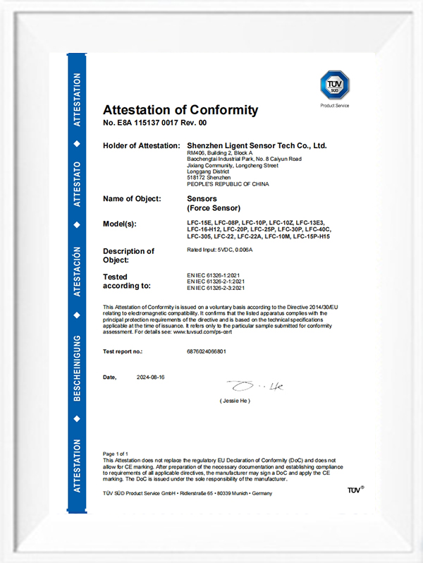 LFC-15E CE-EMC certificate