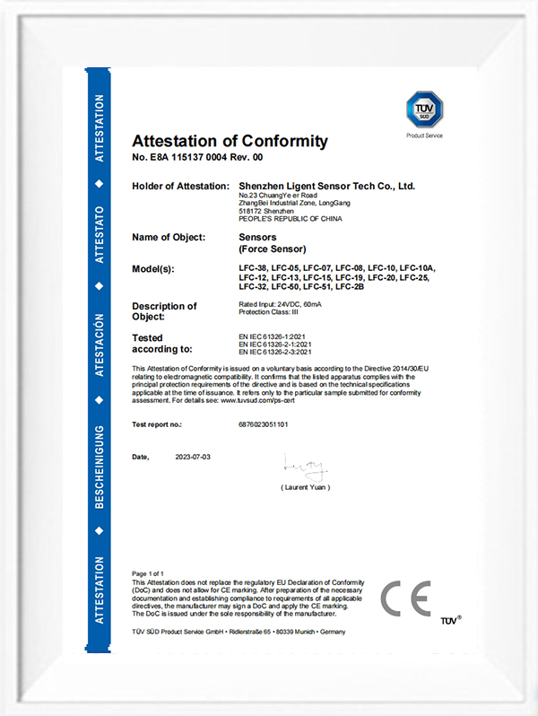 LFC-38 CE-EMC certificate