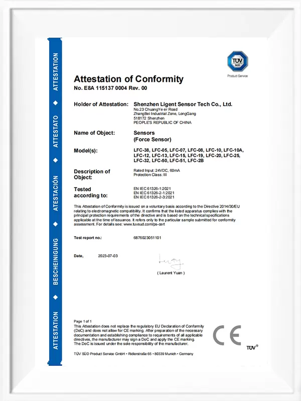 LFC-38 CE-EMC certificate