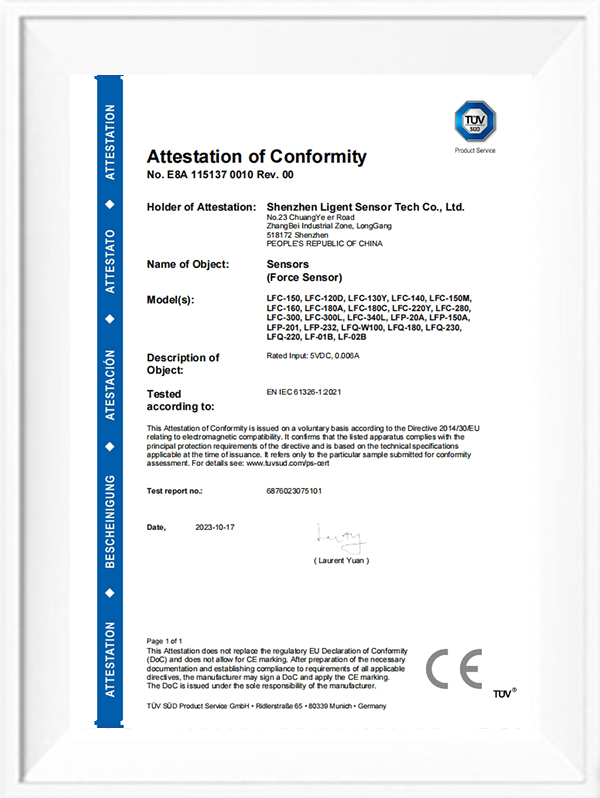 LFC-150 series CE certificate