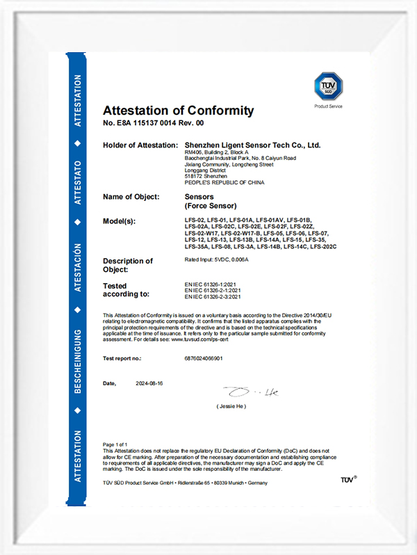LFS-02 CE-EMC certificate