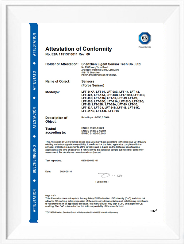 LFT-51KA CE-EMC certificate