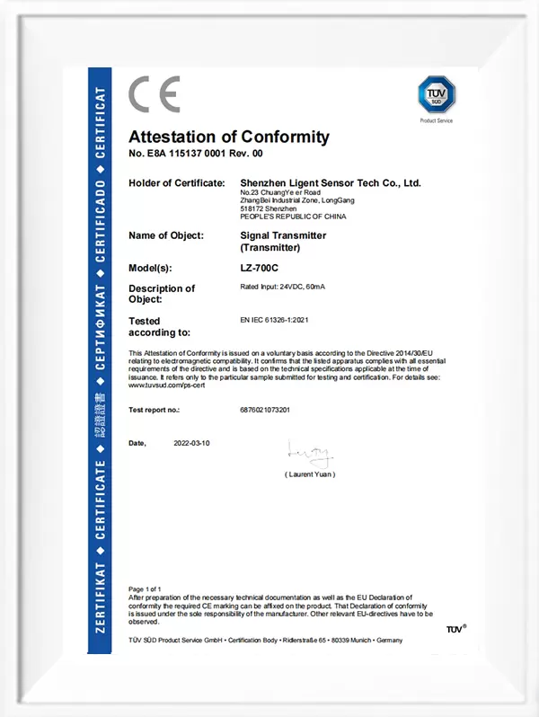 LZ-700C CE-EMC certificate
