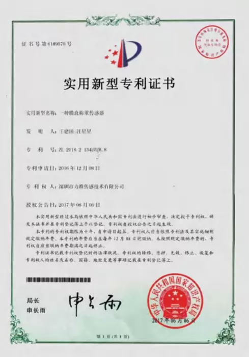 Utility Model Patent Certificate