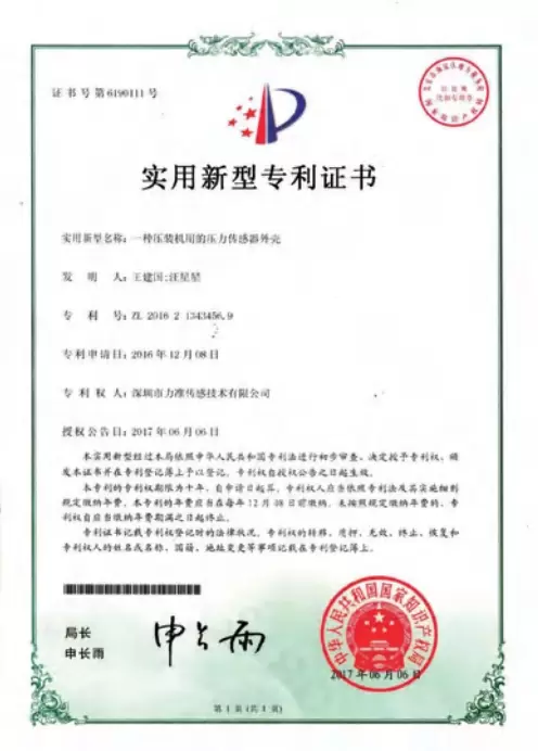 Utility Model Patent Certificate