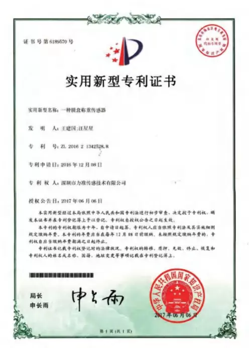 Utility Model Patent Certificate