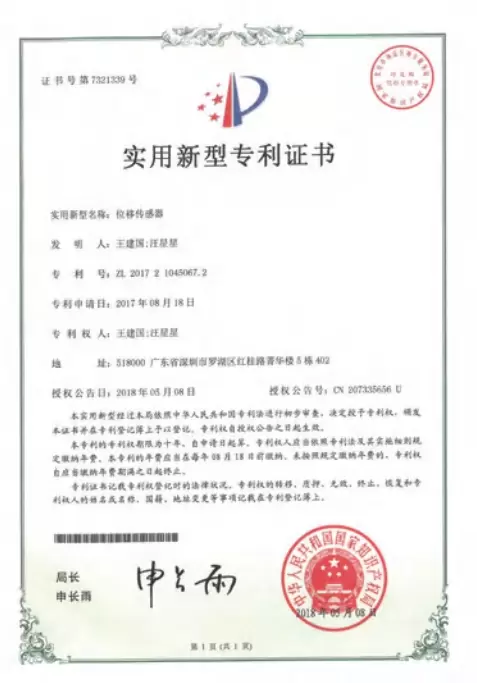 Utility Model Patent Certificate